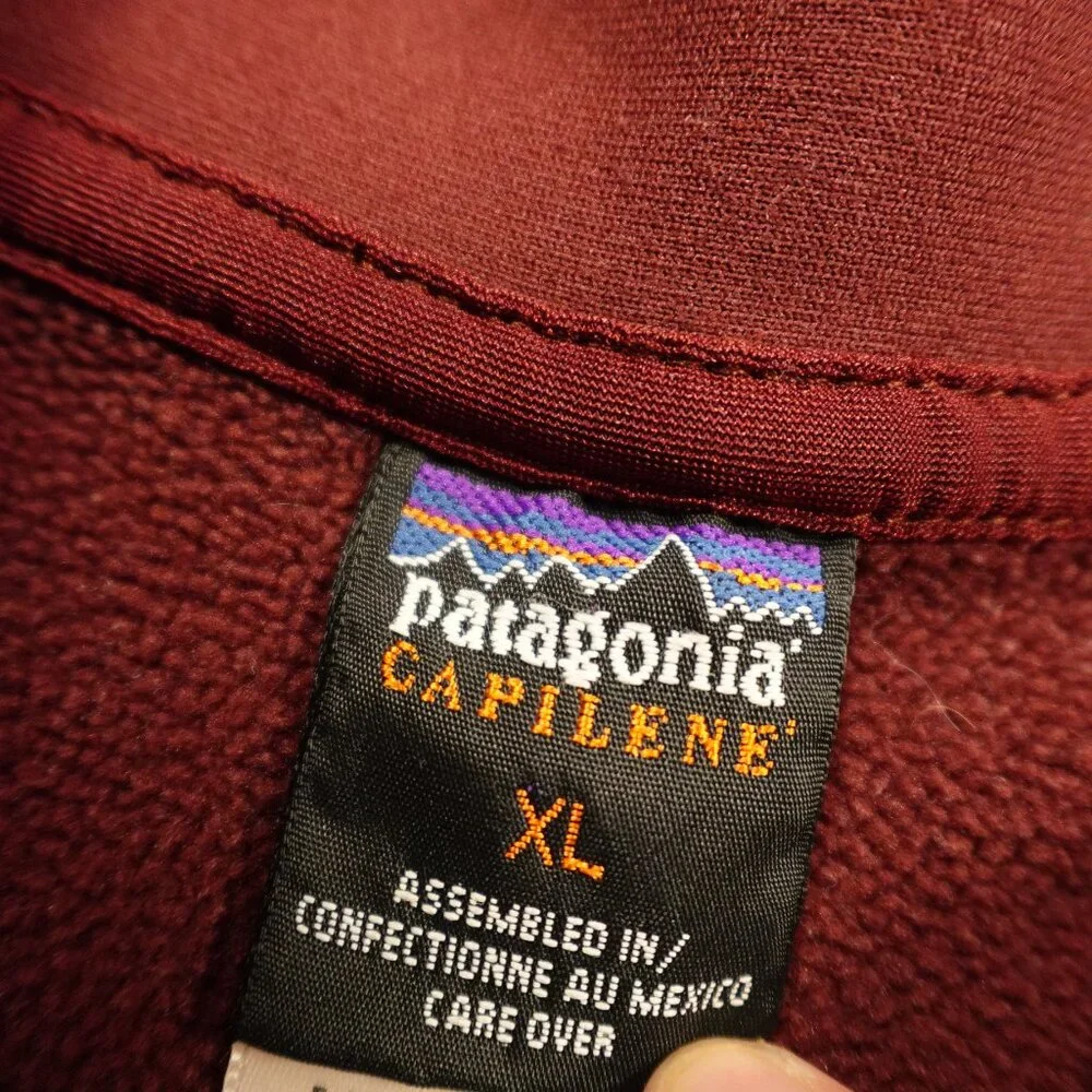 Patagonia Vintage Capilene Expedition Weight Stretch‎ Pullover Men’s XL Maroon